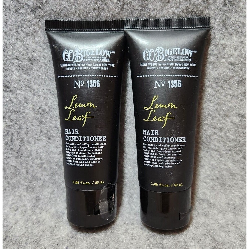 C.O Bigelow Lemon Leaf No 1356 1.69 oz Hair Conditioner Travel Size X 2